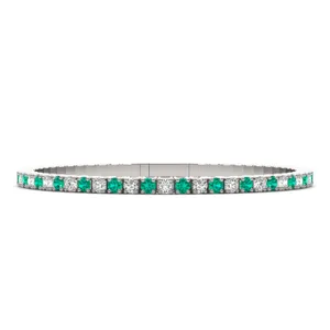 Emerald Flexible Eternity Bangle Bracelet image, 