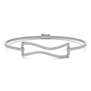 Wavy Frame Bangle Bracelet image, 