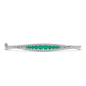 Bordered Emerald Bangle Bracelet image, 