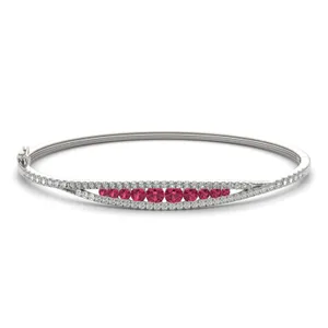 Bordered Ruby Bangle Bracelet image, 