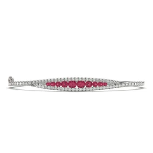 Bordered Ruby Bangle Bracelet image, 