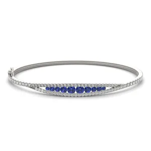 Bordered Sapphire Bangle Bracelet image, 