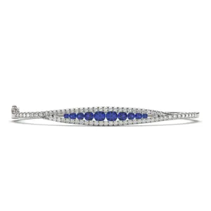 Bordered Sapphire Bangle Bracelet image, 