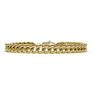 Semi-Solid Miami Cuban Link 9 in. Chain Bracelet 9.3mm image, 