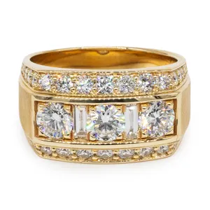 3.14 CTW Three-Stone Accented Men's Ring image, 3.14 CTW Three-Stone Accented Men's Ring