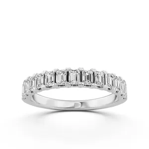 Prong Set Emerald Wedding Band image, 