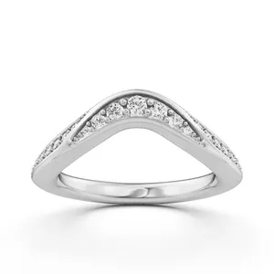 Ribbon Curve Round Wedding Band image, 