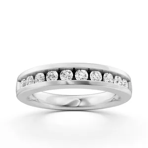 Channel Set Round Wedding Band image, 