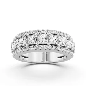 Princess and Round Prong Set Wedding Band image, 