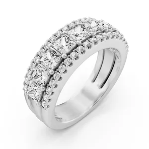 Princess and Round Prong Set Wedding Band image, 