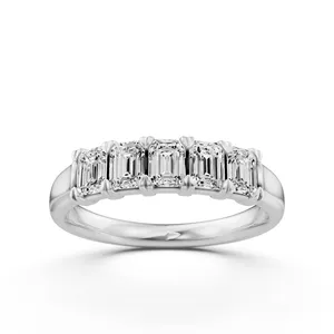 Five Stone Emerald Anniversary Band image, 