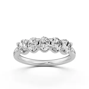 Five Stone Oval Anniversary Band image, 