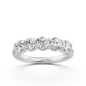 Five Stone Round Anniversary Band image, 