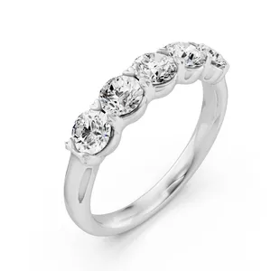 Five Stone Round Anniversary Band image, 