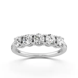 Five Stone Round Anniversary Band image, 