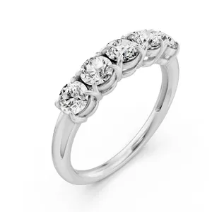 Five Stone Round Anniversary Band image, 