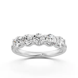 Five Stone Round Anniversary Band image, 