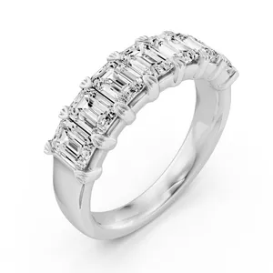 Seven Stone Emerald Anniversary Band image, 