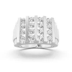 Four Row Round Channel Set Wedding Band image, 