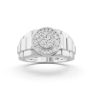 Round Diamond Signet Men's Band image, 