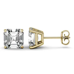 Asscher Four-Prong Basket Stud image, 