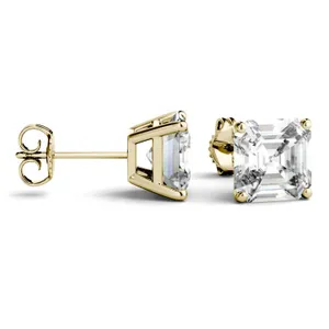 Asscher Four-Prong Basket Stud image, 