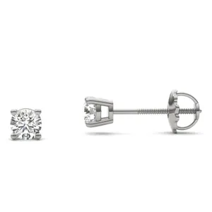 Round Brilliant Four-Prong Basket Screw-Back Stud image, 