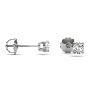 Round Brilliant Four-Prong Basket Screw-Back Stud image, 