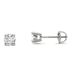 Round Brilliant Four-Prong Basket Screw-Back Stud image, 