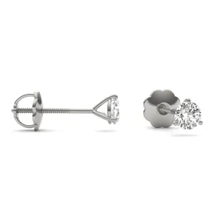 Round Brilliant Three-Prong Martini Screw-Back Stud image, 