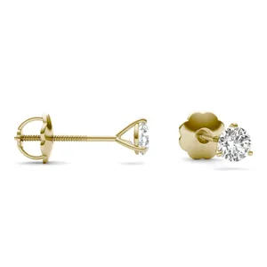 Round Brilliant Three-Prong Martini Screw-Back Stud image, 