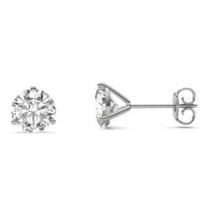 Round Hearts & Arrows Three-Prong Martini Stud image, 