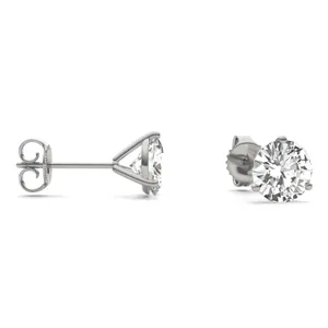 Round Hearts & Arrows Three-Prong Martini Stud image, 