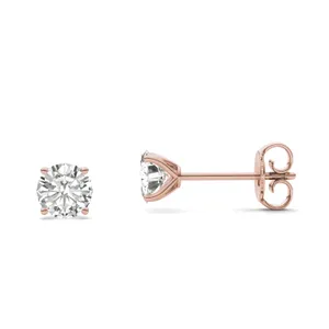 Round Brilliant Four-Prong Petal Stud image, 