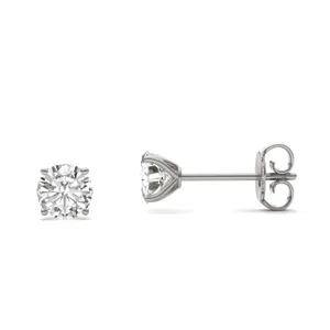 Round Brilliant Four-Prong Petal Stud image, 