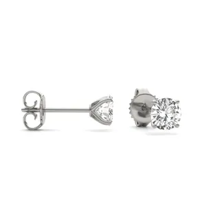 Round Brilliant Four-Prong Petal Stud image, 