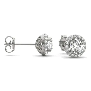 Round Brilliant Signature Halo Stud image, 