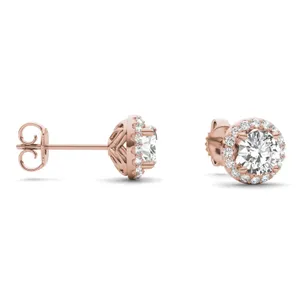 Round Hearts & Arrows Signature Halo Stud image, 