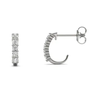 J-Hoop Huggie Hoop Earrings image, 