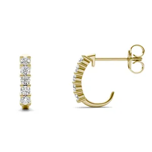 J-Hoop Huggie Hoop Earrings image, 