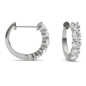 Five-Stone Mini Hoop Earrings image, 