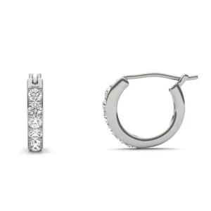 Prong In Channel Huggie Earrings image, 