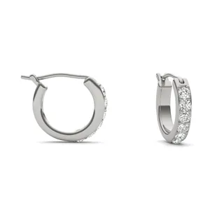 Prong In Channel Huggie Earrings image, 