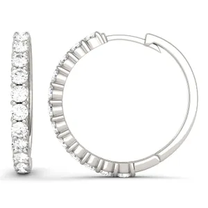 Classic Shared Prong Hoop Earrings image, 