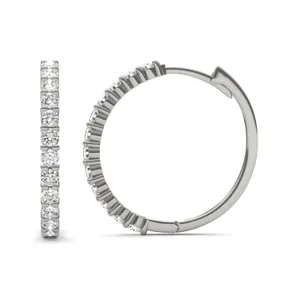 Classic Shared Prong Hoop Earrings image, 