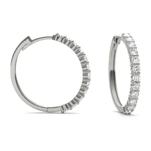 Classic Shared Prong Hoop Earrings image, 