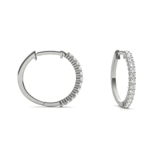 Classic Shared Prong Mini Hoop Earrings image, 