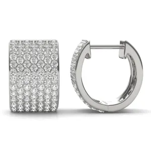 Micro Pavé Wide Cuff Hoop Earrings image, 