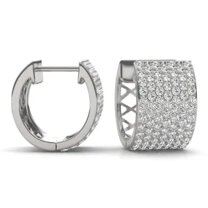 Micro Pavé Wide Cuff Hoop Earrings image, 