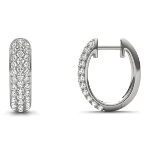 Pavé Mini Tube Hoop Earrings image, 